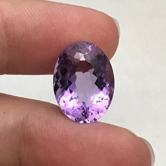 16x12mm Purple Amethyst, Oval, 8.25 carat Loose Gem Reclaimed/Recycled Gemstone Faceted for Jewelry setting, February Birthstone