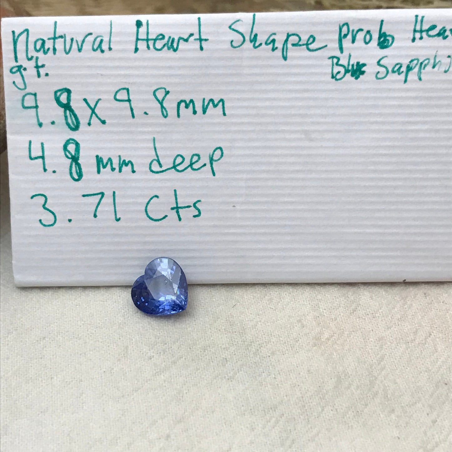 3.71 Carat Natural Blue Sapphire 10mm Heart Cut Corundum Light Blue Gem Faceted Loose Unmounted Gemstone