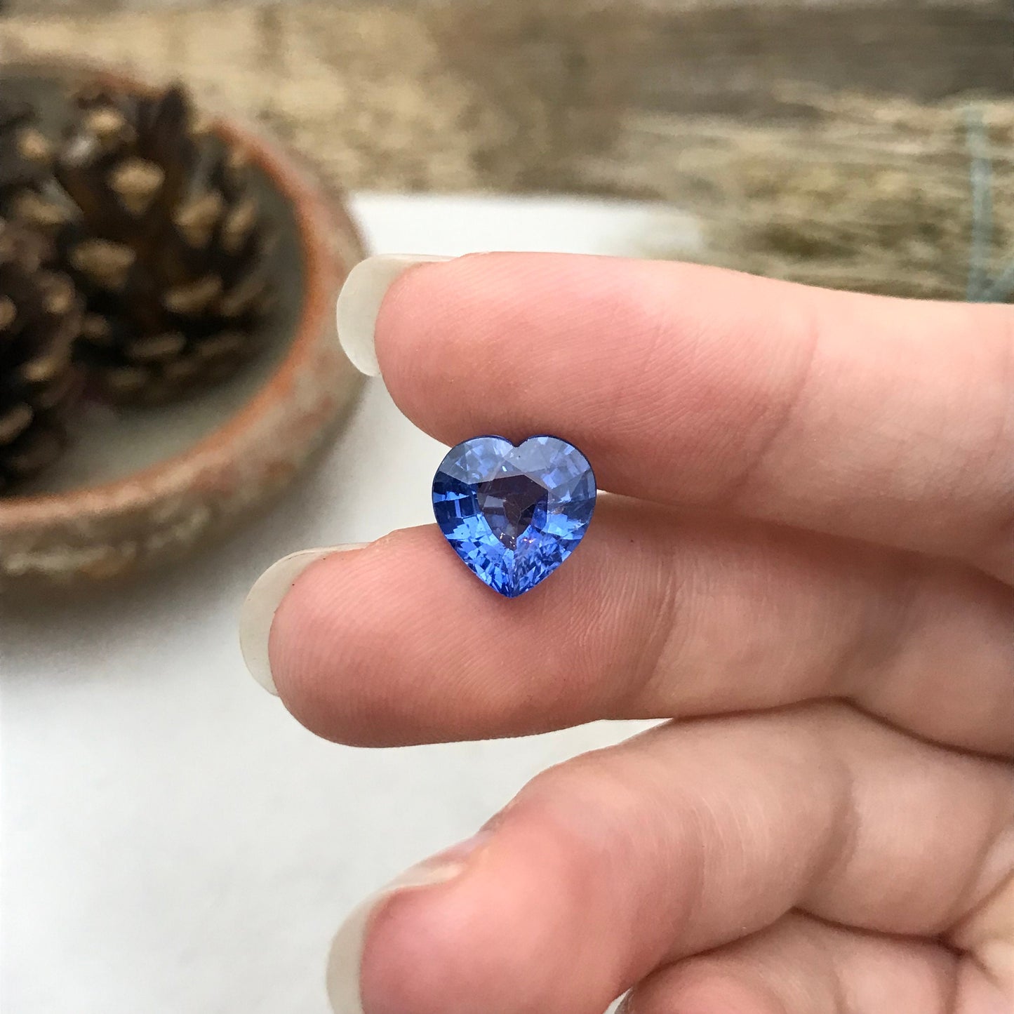 3.71 Carat Natural Blue Sapphire 10mm Heart Cut Corundum Light Blue Gem Faceted Loose Unmounted Gemstone