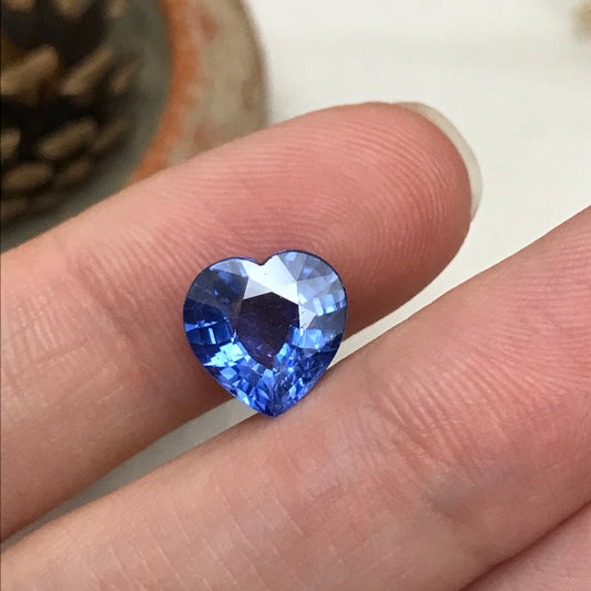 3.71 Carat Natural Blue Sapphire 10mm Heart Cut Corundum Light Blue Gem Faceted Loose Unmounted Gemstone