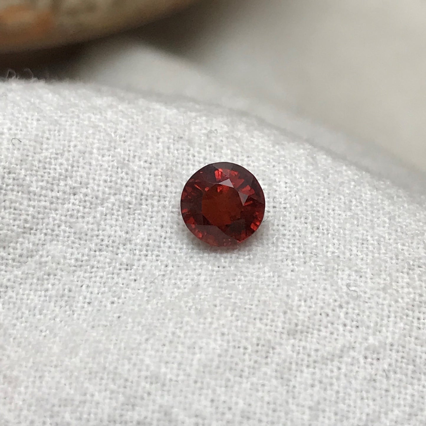 5.5mm Natural Orange Red Spessartite Garnet 1.16 carat Round Faceted Gemstone Loose Gem Red Orange Garnet Recycled Gems