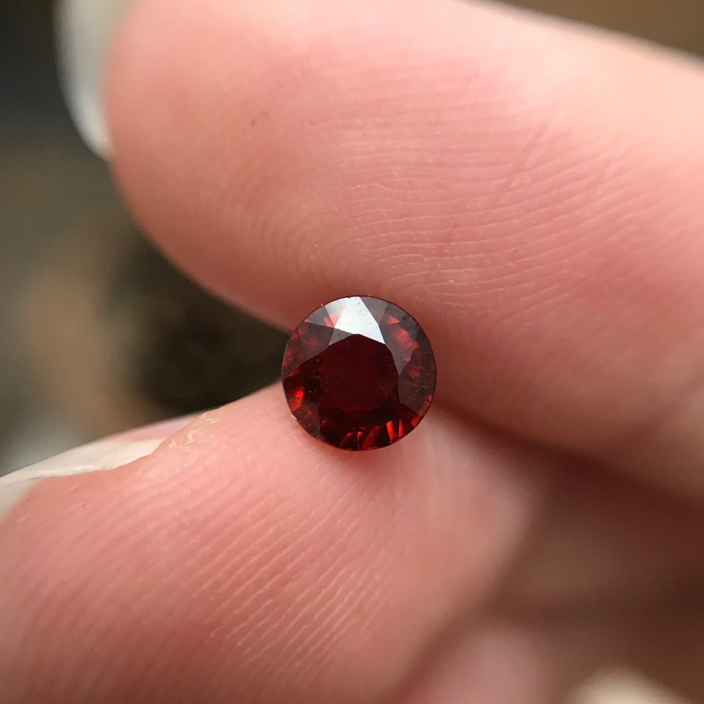 5.5mm Natural Orange Red Spessartite Garnet 1.16 carat Round Faceted Gemstone Loose Gem Red Orange Garnet Recycled Gems