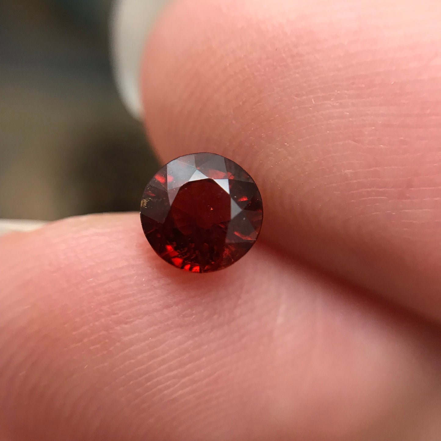 5.5mm Natural Orange Red Spessartite Garnet 1.16 carat Round Faceted Gemstone Loose Gem Red Orange Garnet Recycled Gems