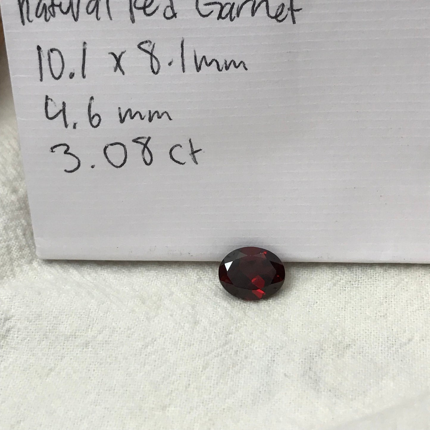 10x8mm Natural Red Garnet, 3 carat, Oval Cut, Burgundy Faceted Loose Gemstone, Reclaimed Recycled Gemstone