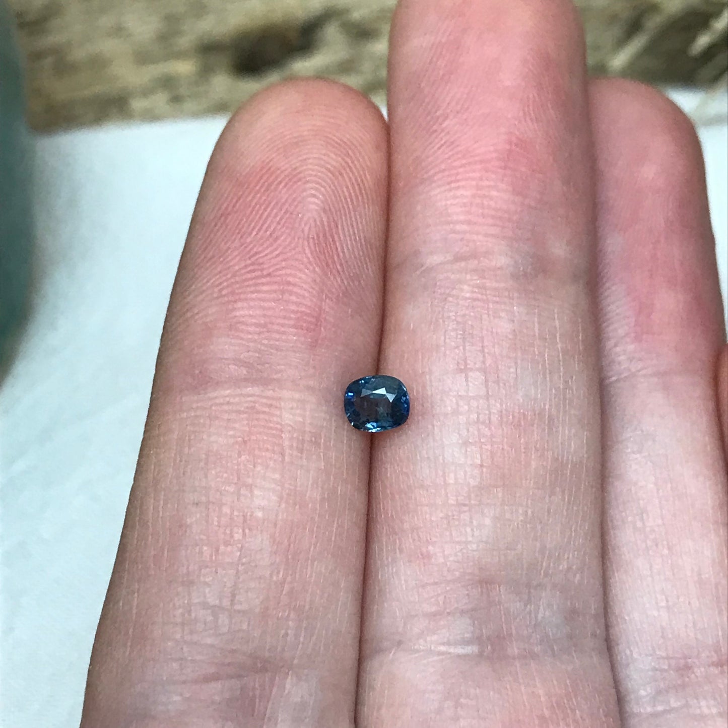 0.40 carat Natural Blue Sapphire 4.4x3.8mm Cushion Cut, Heated, Faceted Loose Gemstone Unmounted Gem, 4.5x4mm