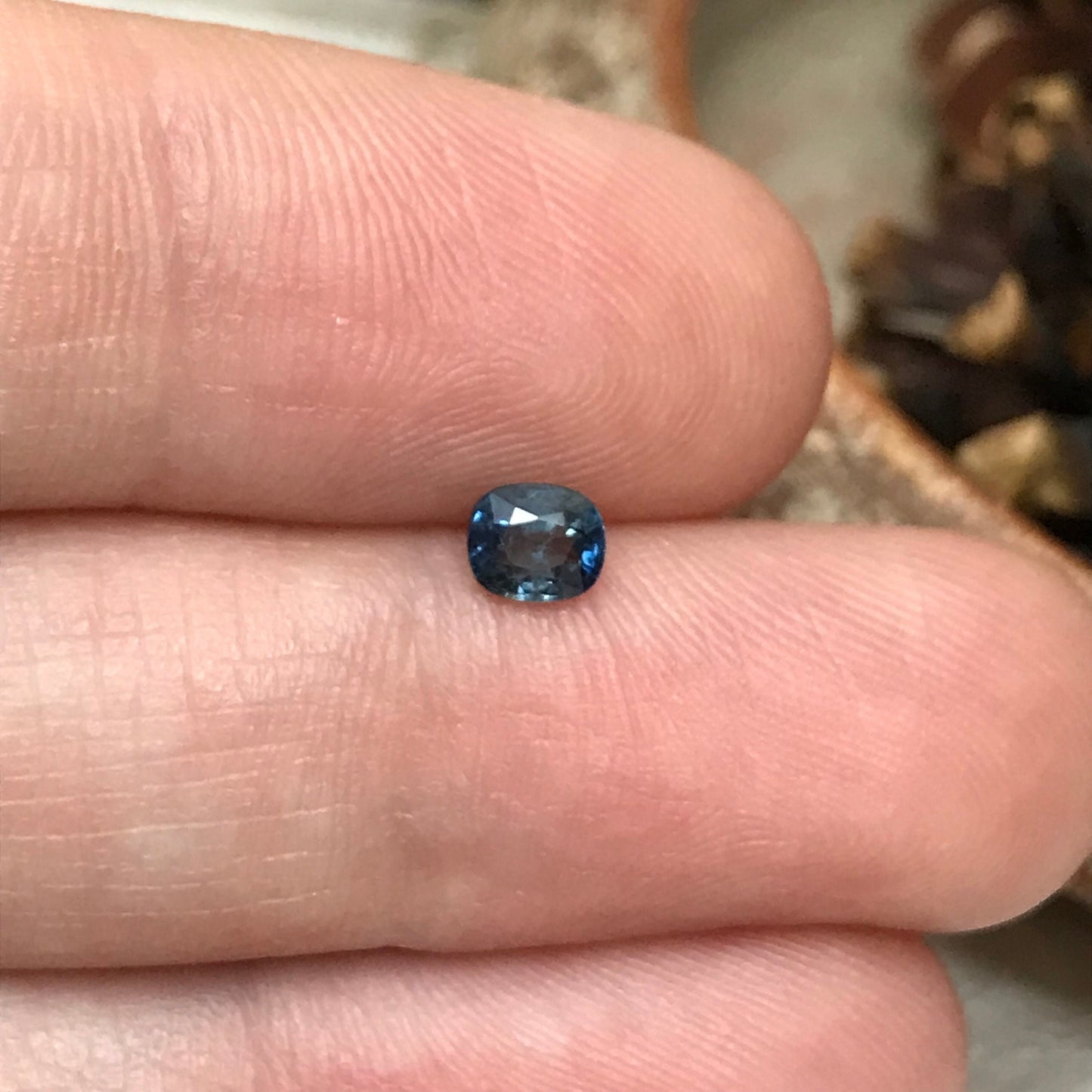 0.40 carat Natural Blue Sapphire 4.4x3.8mm Cushion Cut, Heated, Faceted Loose Gemstone Unmounted Gem, 4.5x4mm