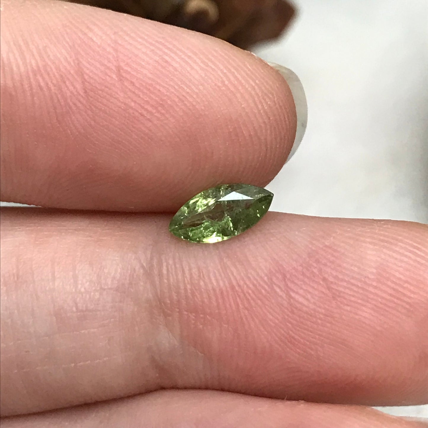 0.66 ct Natural Demantoid Garnet 8x4mm Marquise Cut, Faceted Loose Green Garnet, Andradite Garnet, Loose Gemstone