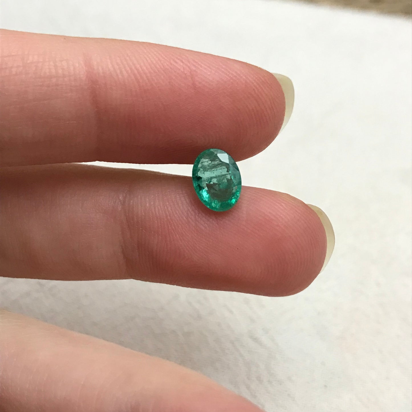 1 ct Natural Emerald 8x6mm Oval Cut Faceted Gem Precious Gemstone Loose Recycled Gemstone, Green Emerald