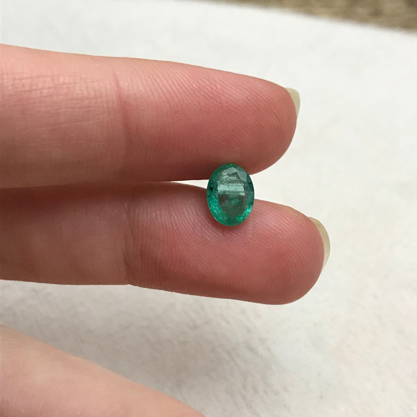 1 ct Natural Emerald 8x6mm Oval Cut Faceted Gem Precious Gemstone Loose Recycled Gemstone, Green Emerald