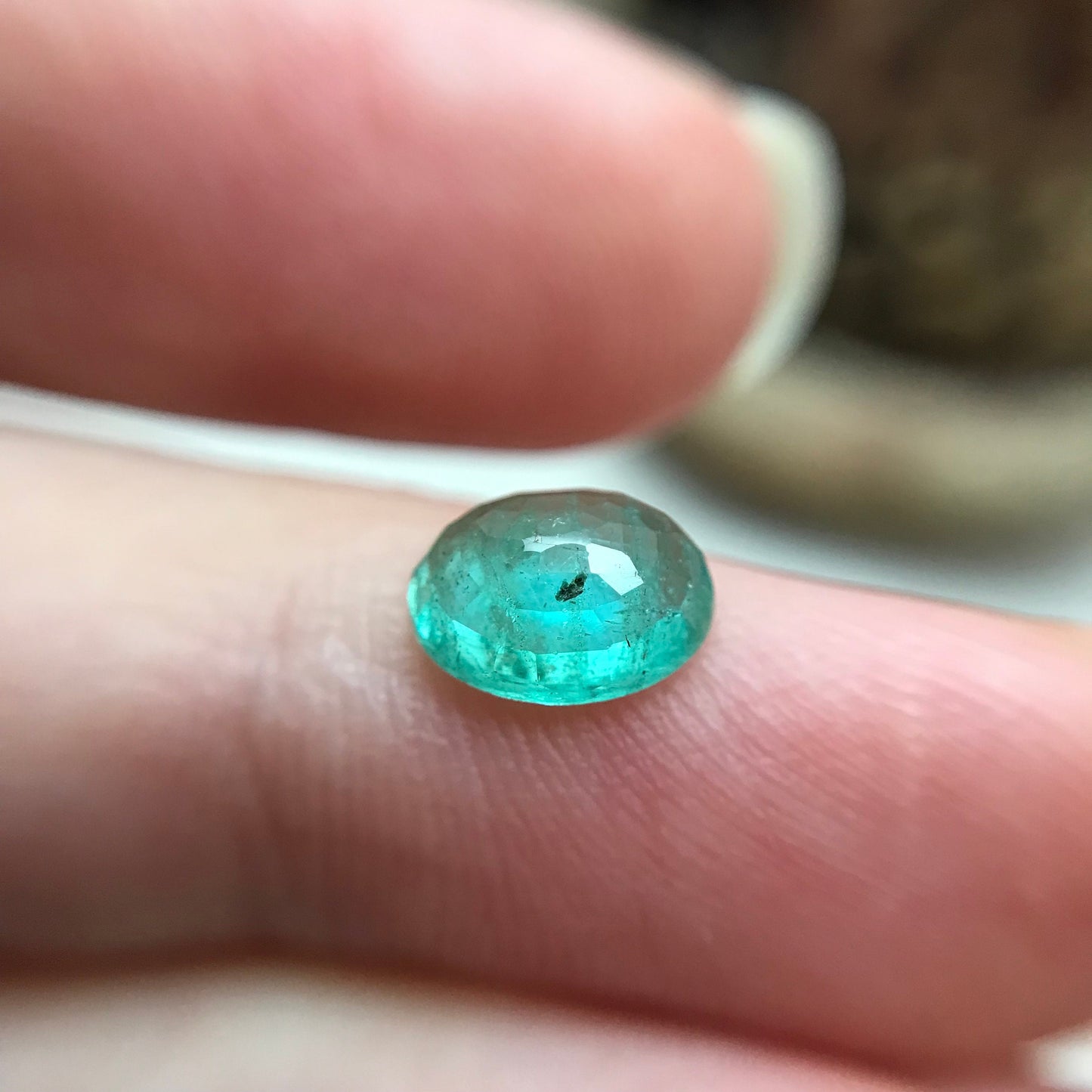 1 ct Natural Emerald 8x6mm Oval Cut Faceted Gem Precious Gemstone Loose Recycled Gemstone, Green Emerald