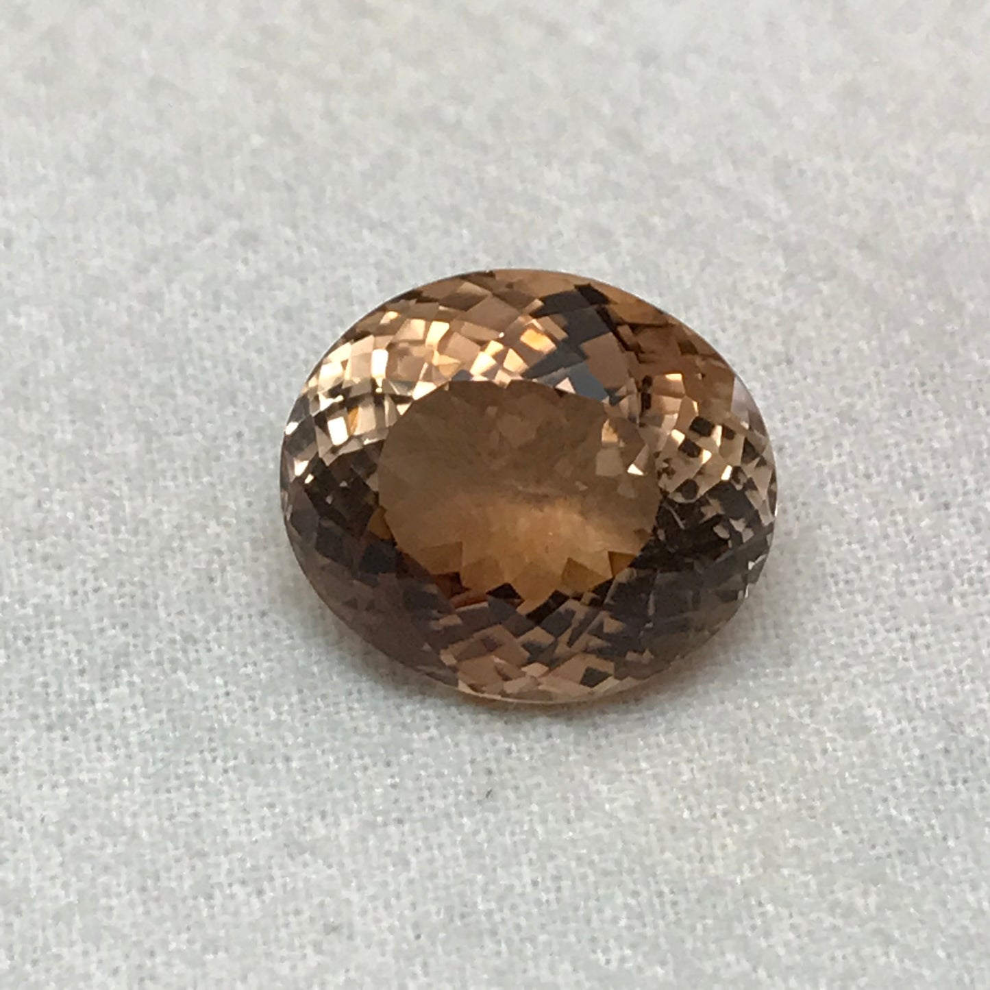 15.57 carat Natural Brown Topaz 15.5x13.5mm Oval Cut Faceted Gemstone, Large Stone Loose Smokey Topaz, Golden Brown