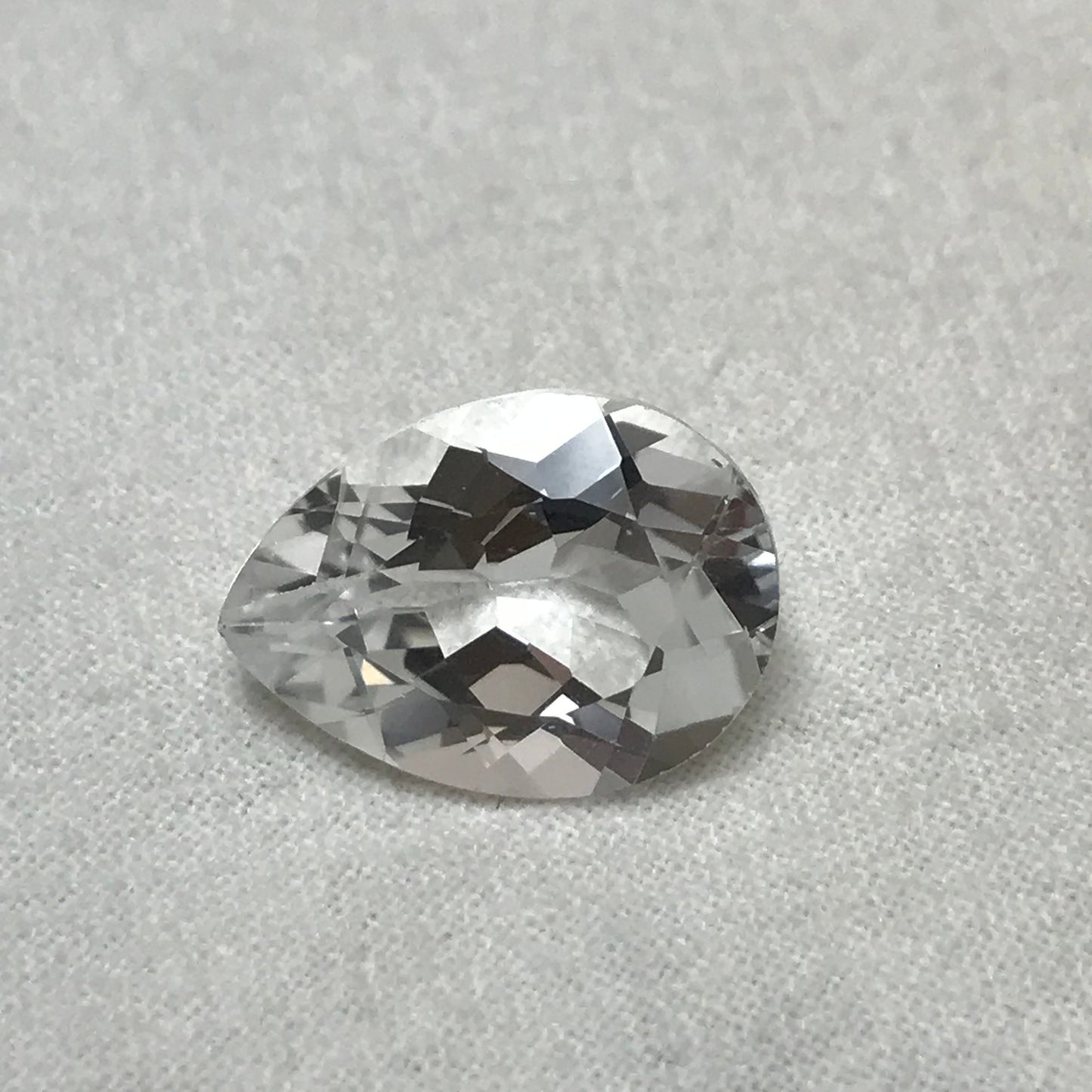18x13 mm Clear Topaz 13.71 carat, Pear Cut Loose Gem Reclaimed/Recycled Gemstone, Faceted White Topaz