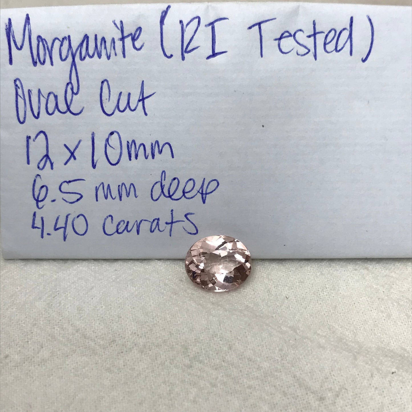 12x10mm Peachy Pink Morganite 4.40 Carat Oval Cut Faceted Loose Gemstone Unmounted Gem, For Engagement Ring, Loose Oval Natural Morganite