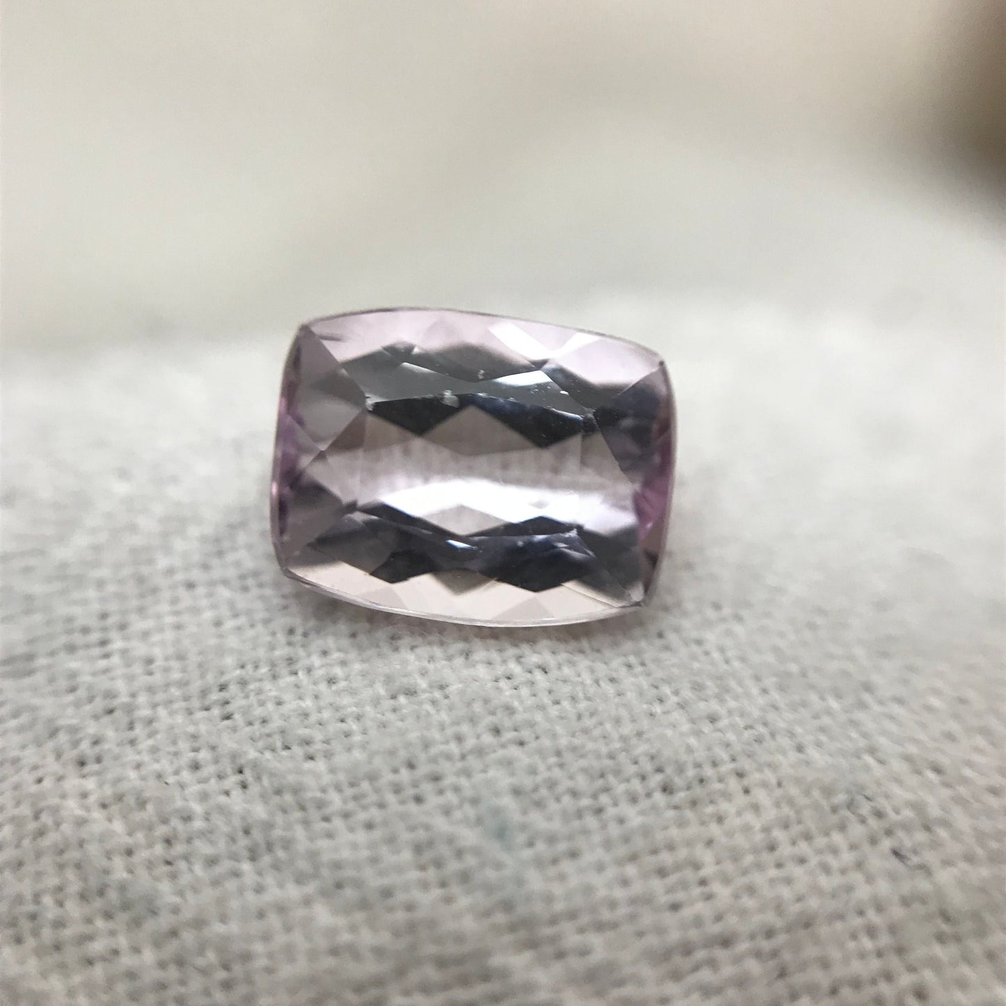 Pink Kunzite 9x7mm 2.76 carat Cushion Cut Light Purple Pink Spodumene, Faceted Loose Gemstone, Morganite Substitute