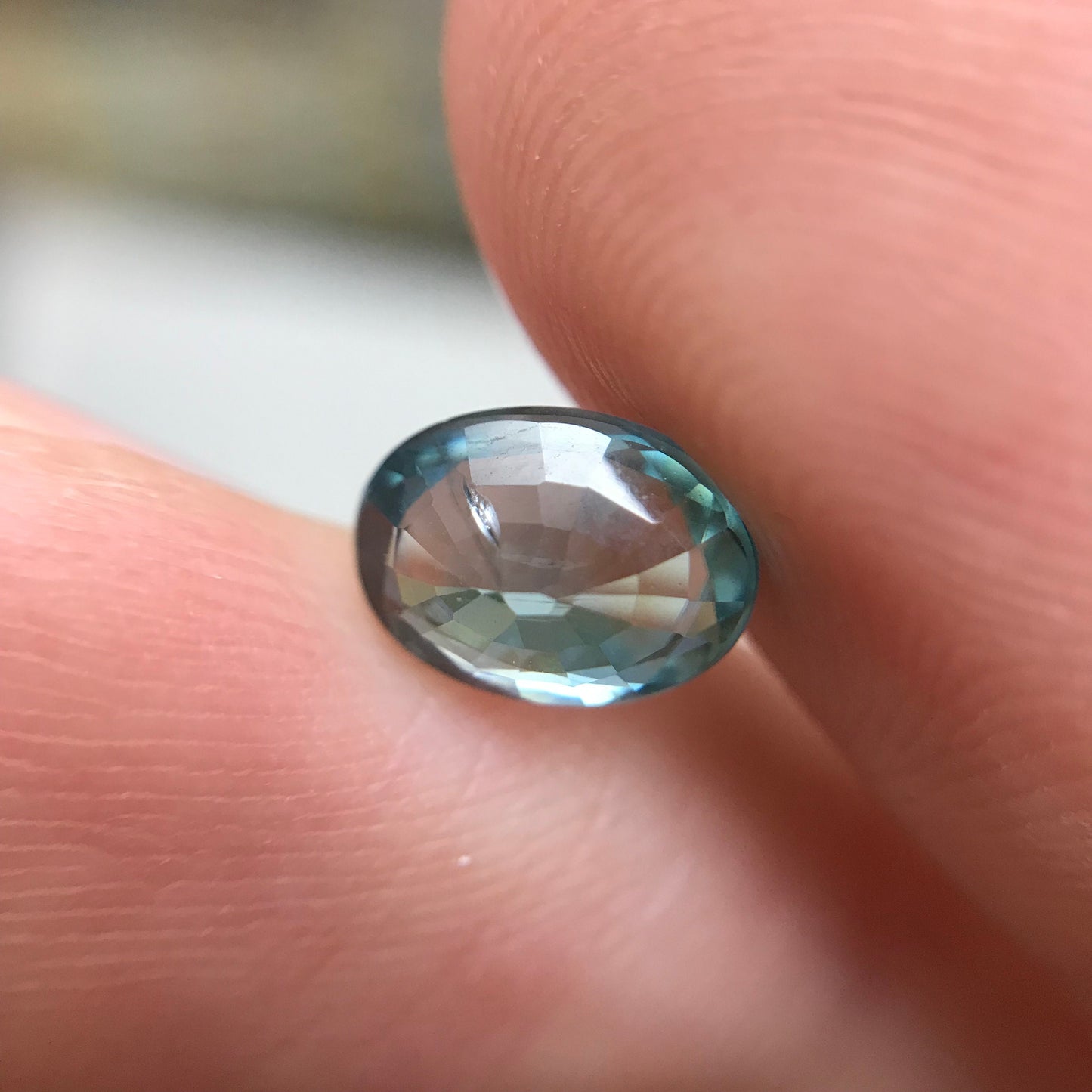 8x6mm Green Blue Zircon 1.65 carat Oval Loose Gemstone Unmounted, Sea Blue Zircon, December Birthstone, Natural Loose Zircon