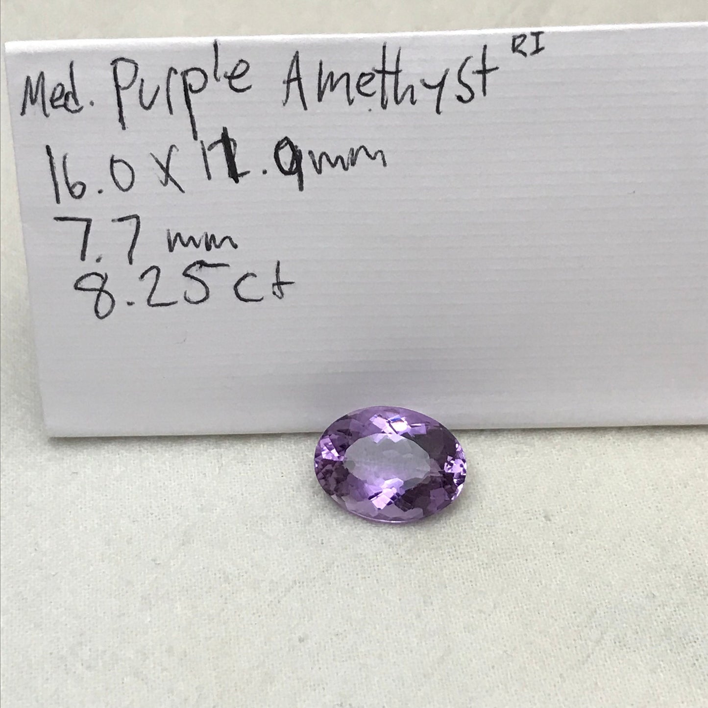16x12mm Purple Amethyst, Oval, 8.25 carat Loose Gem Reclaimed/Recycled Gemstone Faceted for Jewelry setting, February Birthstone