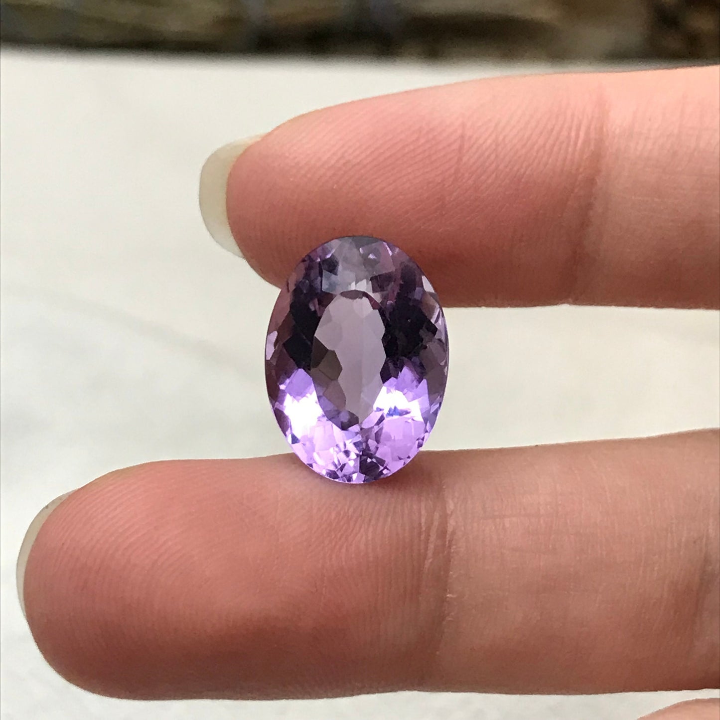 16x12mm Purple Amethyst, Oval, 8.25 carat Loose Gem Reclaimed/Recycled Gemstone Faceted for Jewelry setting, February Birthstone
