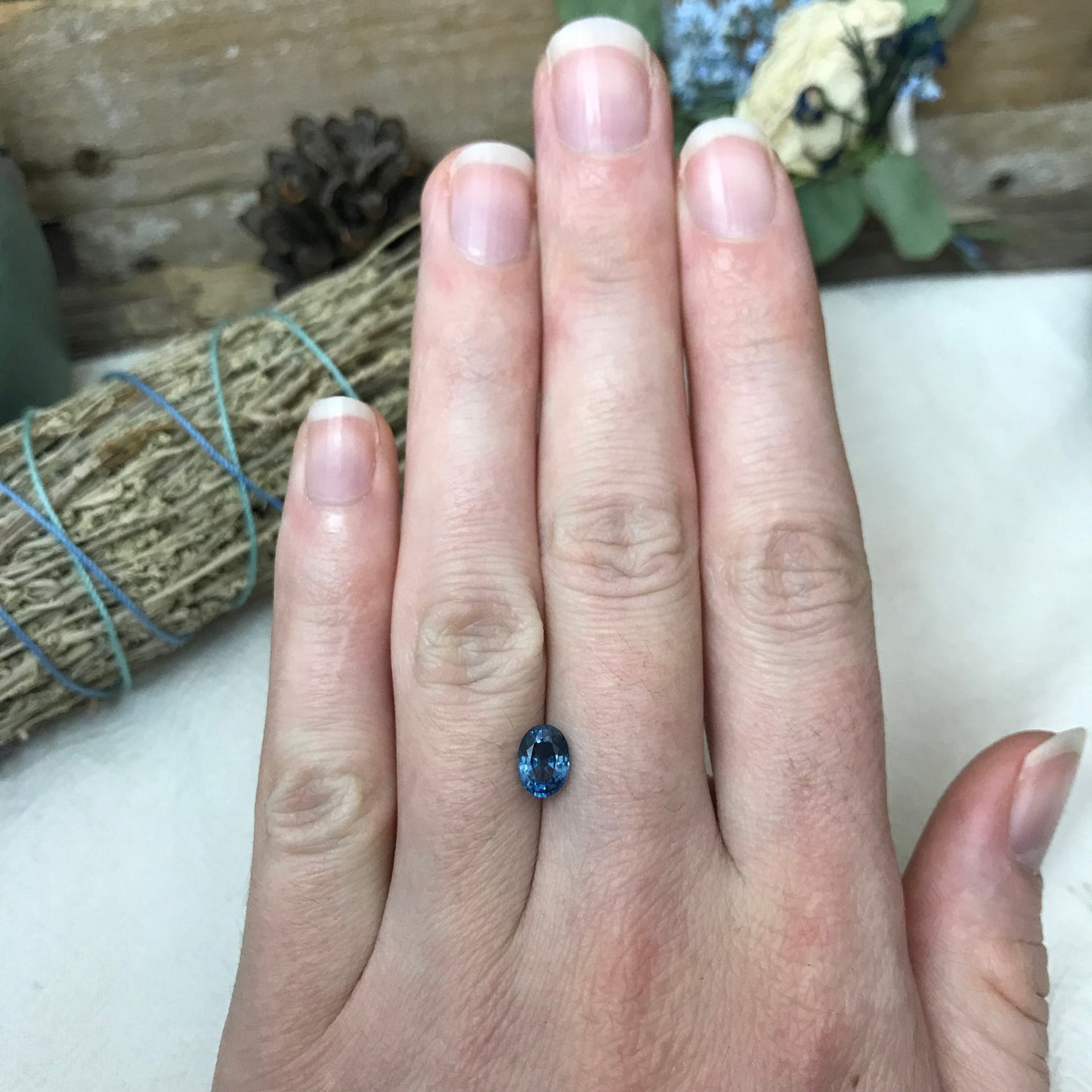 7x5mm Natural Blue Sapphire 1.11 Carats Oval Cut Blue Corundum, Medium Blue Sapphire Faceted Loose Sapphire, Unmounted Gemstone