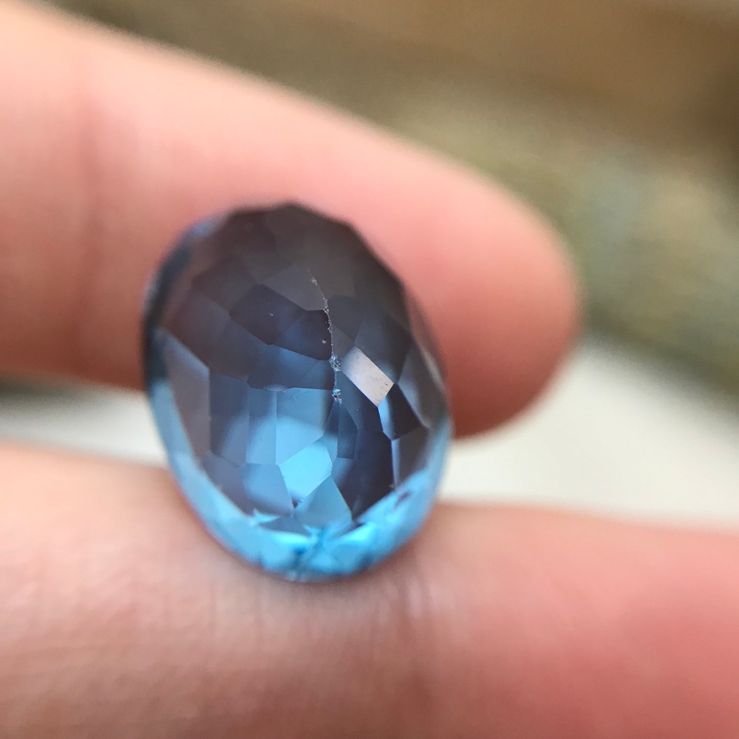 16x12mm Blue Topaz 12.53 carat Oval Cut Loose, Gemstone Blue Topaz, Faceted Blue Topaz, December Birthstone