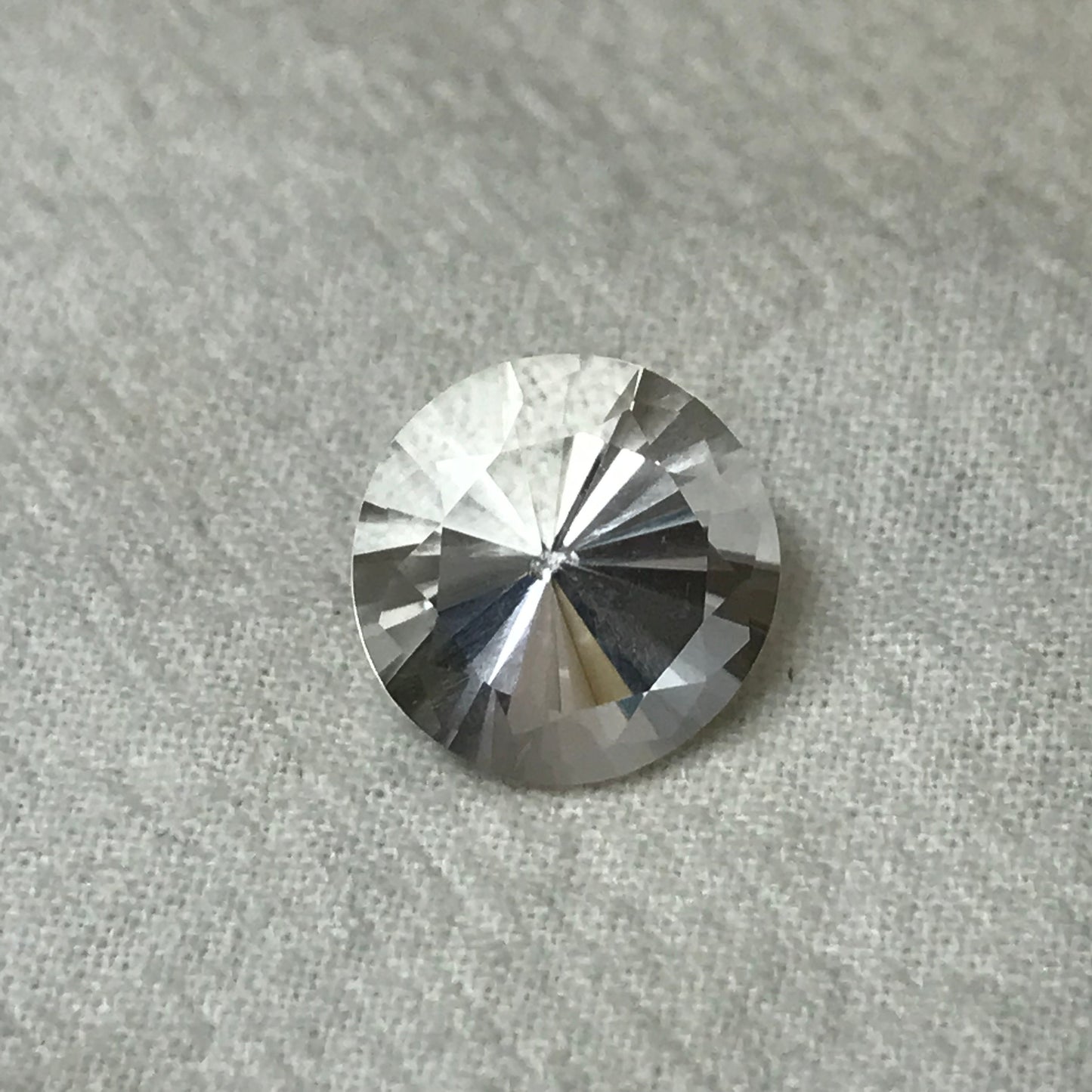 12.5mm Quartz 6.52 Carat Round Cut Loose Gem, Chipped Gemstone Faceted Stone, Imperfect Loose Gemstone