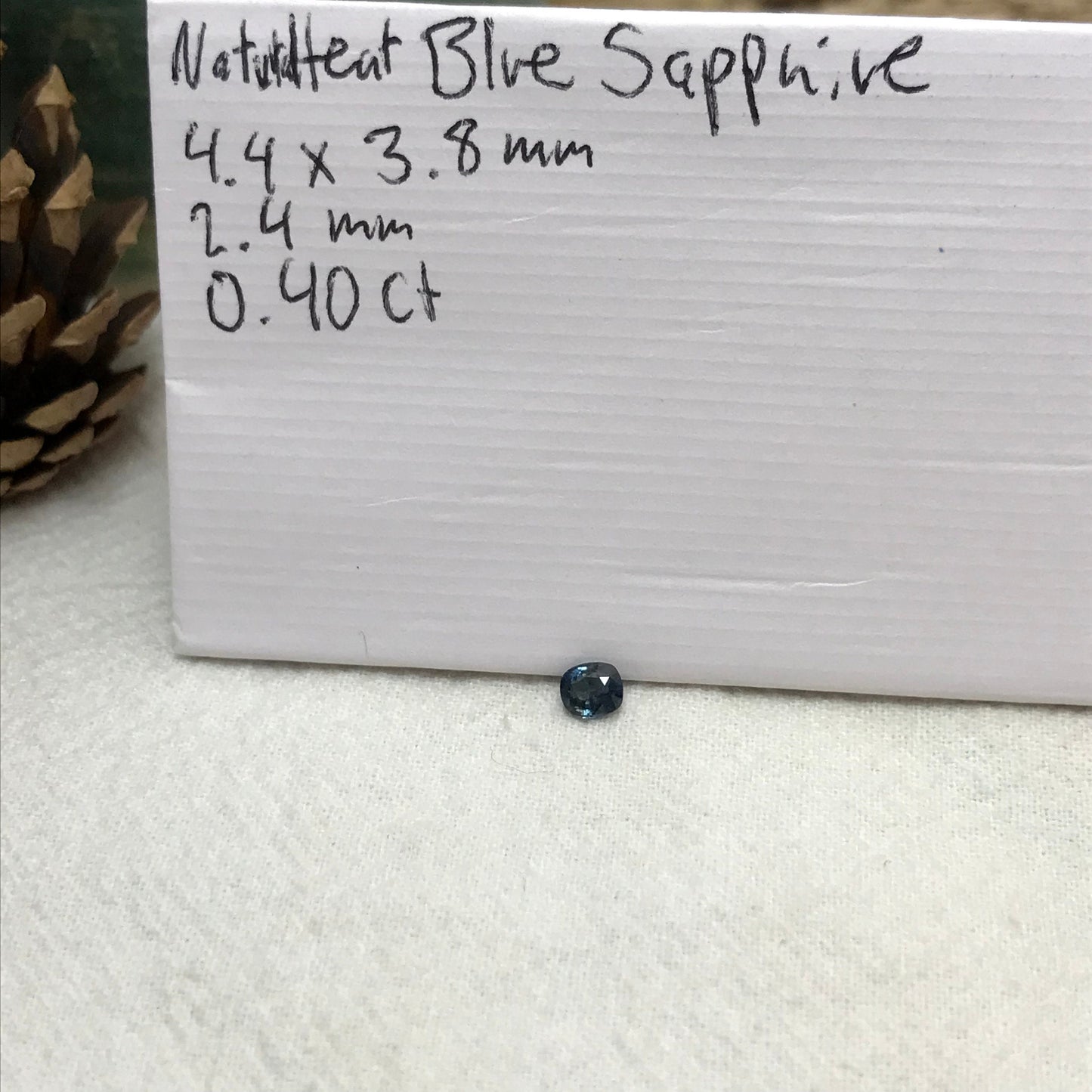 0.40 carat Natural Blue Sapphire 4.4x3.8mm Cushion Cut, Heated, Faceted Loose Gemstone Unmounted Gem, 4.5x4mm