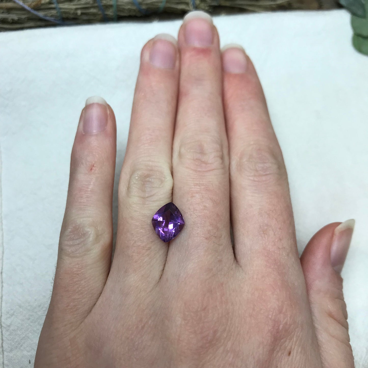 Fancy Purple Amethyst 2.35 Carat, 11x9mm Lozenge Cut Loose Natural Amethyst, Faceted Purple, February Birthstone Gem, US Seller