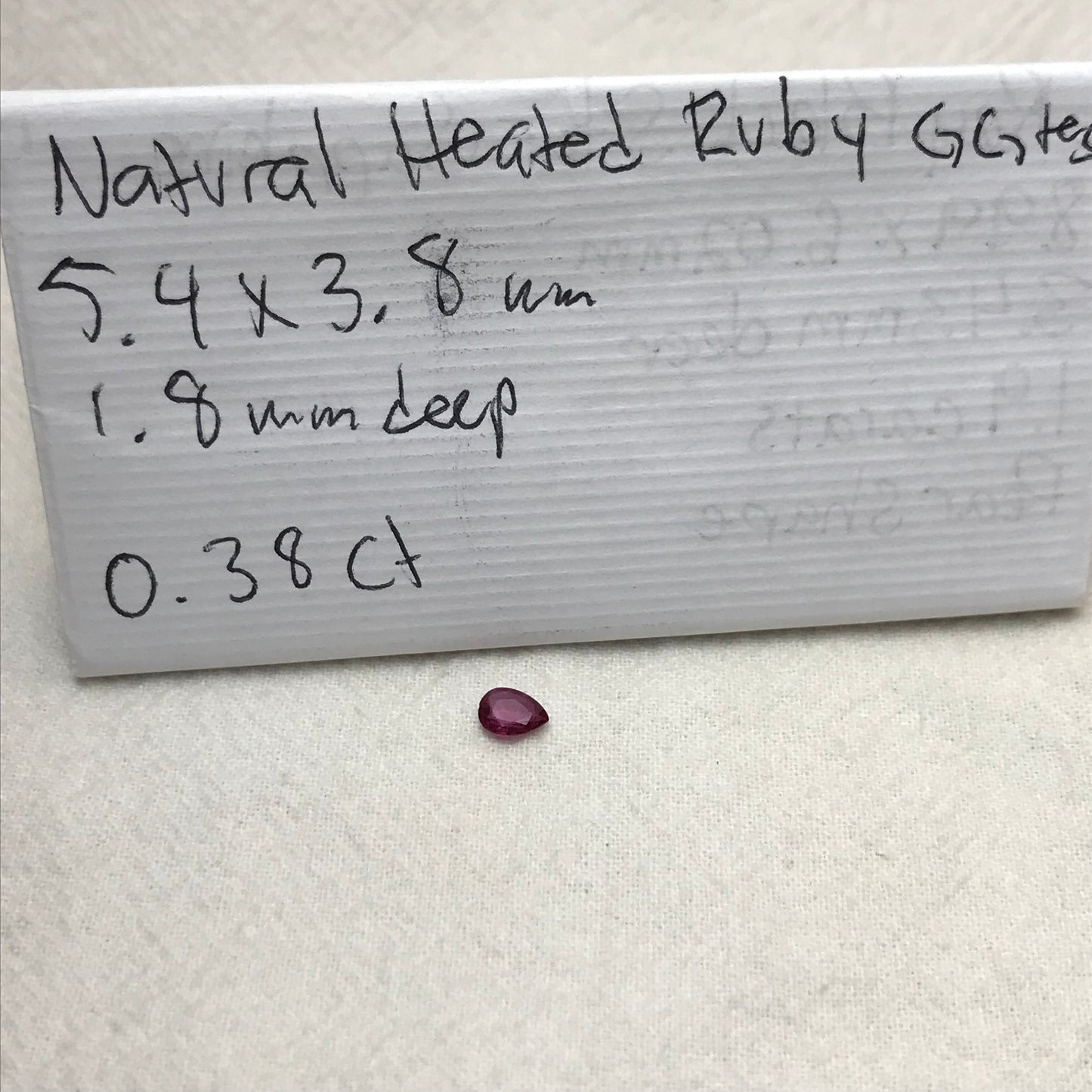 0.38 ct Natural Ruby 5.5x4mm Pear Cut, Loose Imperfect Gemstone, Faceted Gem, Red Beautiful July Birthstone, Genuine Earth Mined