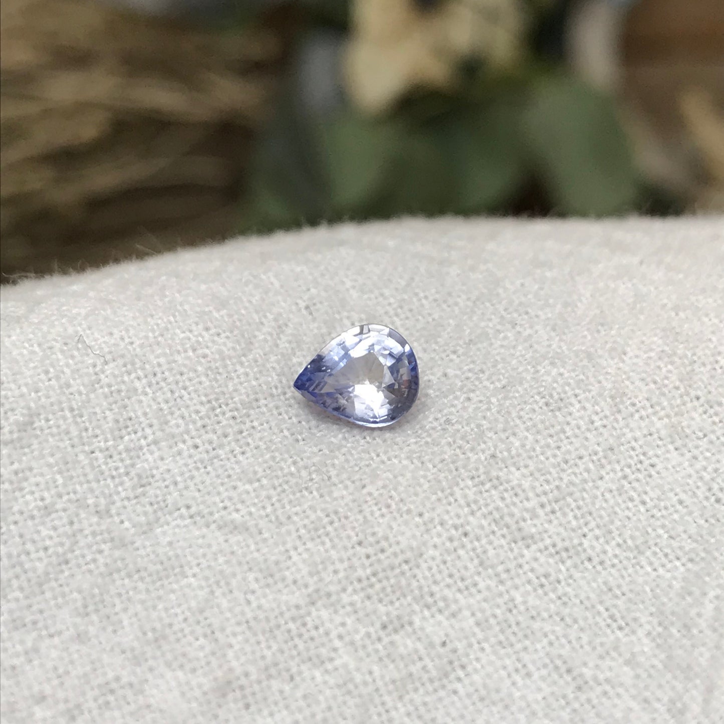 6x5mm Natural Ice Blue Sapphire 0.63 Carat, Pear Light Blue Sri Lanka Sapphire, Faceted Loose Gemstone