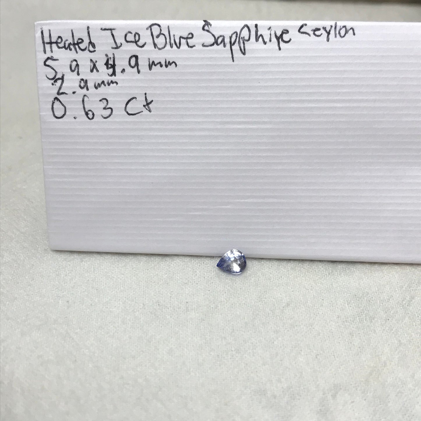 6x5mm Natural Ice Blue Sapphire 0.63 Carat, Pear Light Blue Sri Lanka Sapphire, Faceted Loose Gemstone