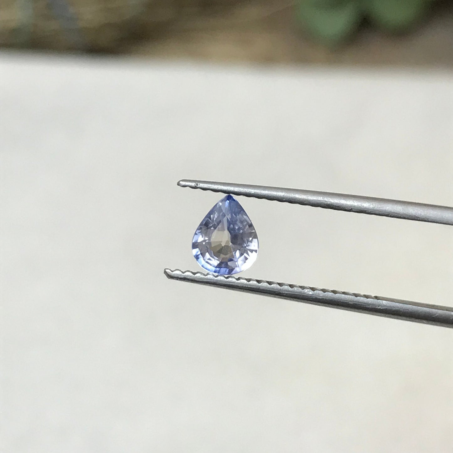 6x5mm Natural Ice Blue Sapphire 0.63 Carat, Pear Light Blue Sri Lanka Sapphire, Faceted Loose Gemstone