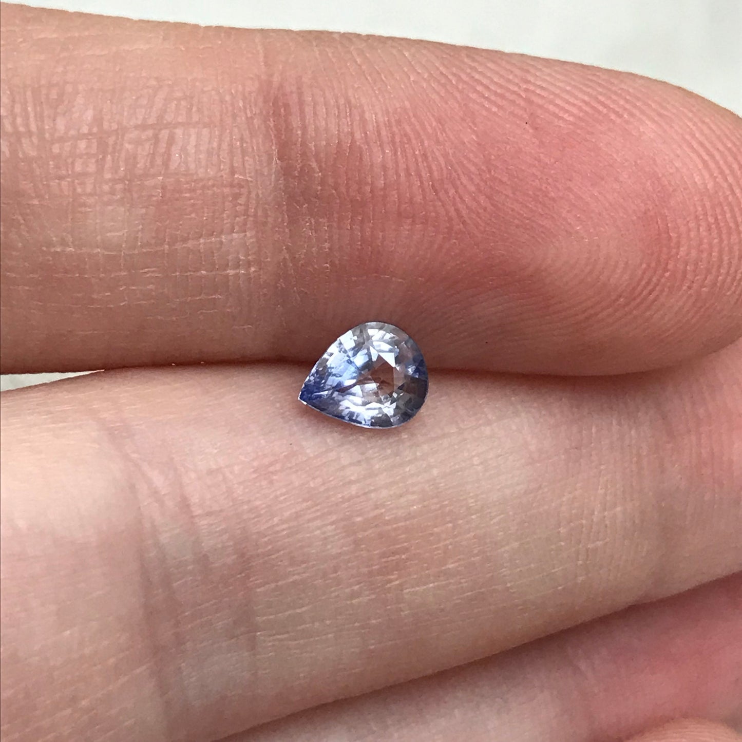 6x5mm Natural Ice Blue Sapphire 0.63 Carat, Pear Light Blue Sri Lanka Sapphire, Faceted Loose Gemstone