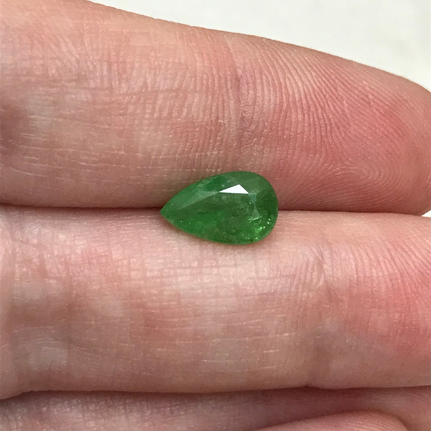 2 Ct Natural Green Tsavorite Garnet 9.5x6mm Pear Cut, 1.96 ct, Faceted Loose Unmounted Gemstone for Jewelry, Emerald look a like.