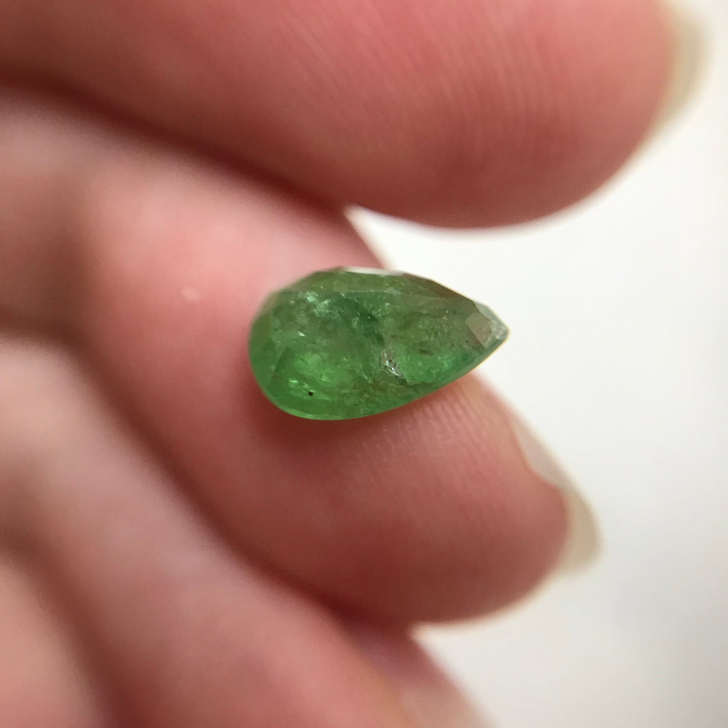2 Ct Natural Green Tsavorite Garnet 9.5x6mm Pear Cut, 1.96 ct, Faceted Loose Unmounted Gemstone for Jewelry, Emerald look a like.