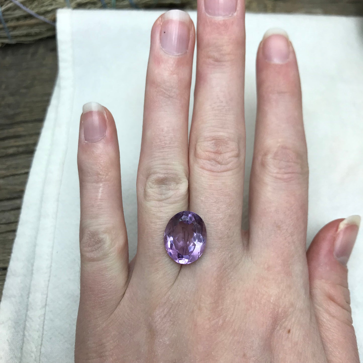 7.81 ct Light Purple Amethyst, 15.3x12.4mm Oval, Loose Gem Reclaimed/Recycled Gemstone Faceted for Jewelry setting, February Birthstone