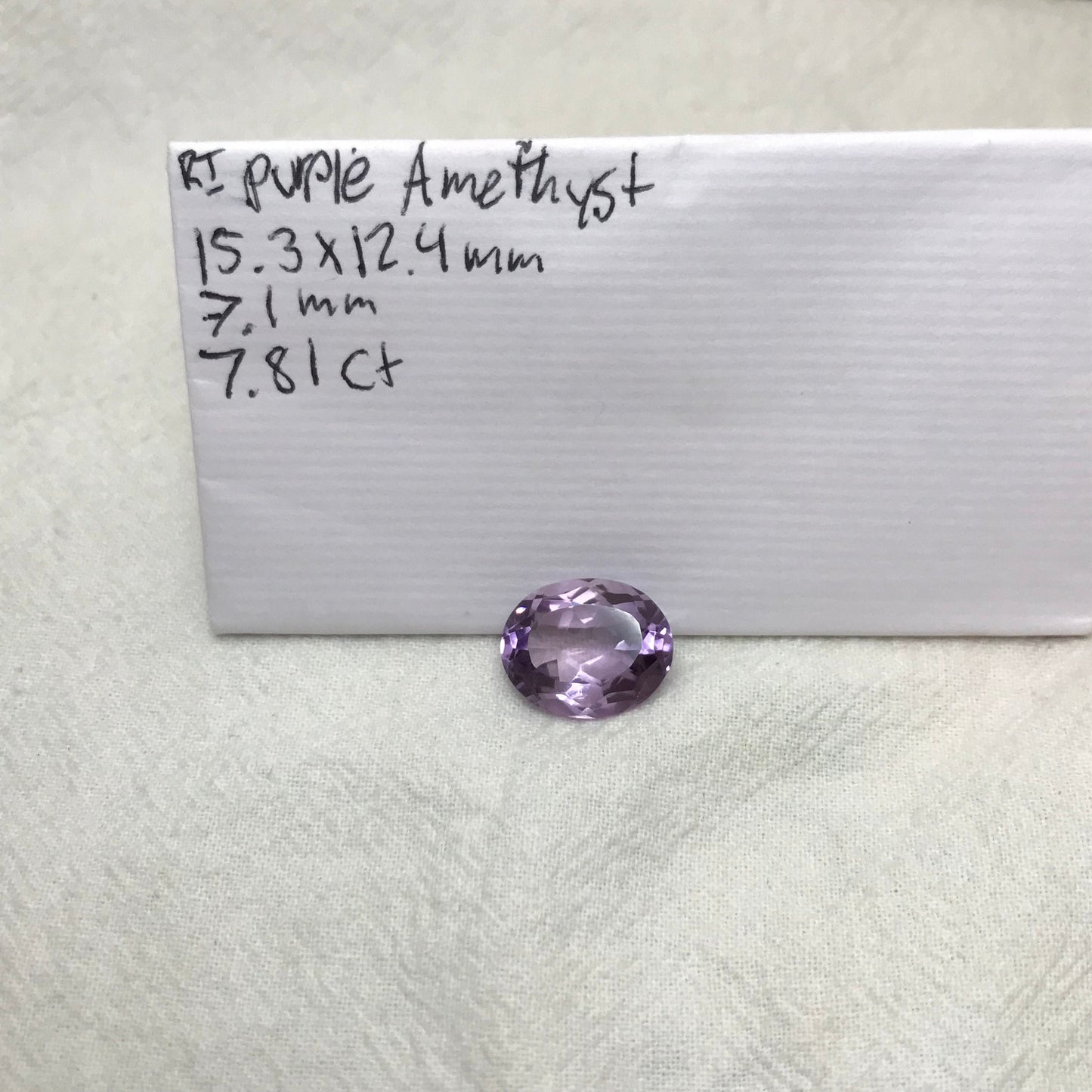 7.81 ct Light Purple Amethyst, 15.3x12.4mm Oval, Loose Gem Reclaimed/Recycled Gemstone Faceted for Jewelry setting, February Birthstone