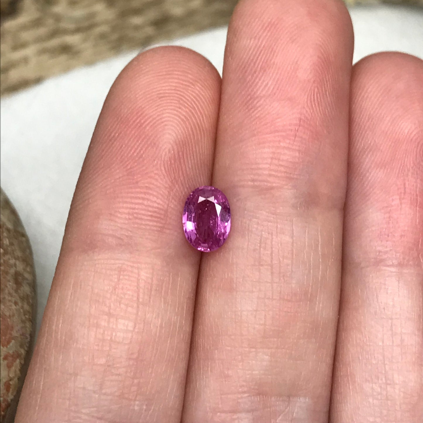 7x5mm Natural Vivid Pink Sapphire 1 Carat Oval Cut Corundum Faceted Loose Unmounted Gemstone, Earth Mined Sapphire cts