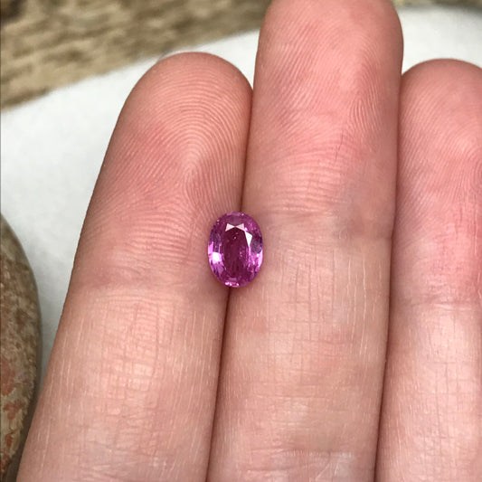 7x5mm Natural Vivid Pink Sapphire 1 Carat Oval Cut Corundum Faceted Loose Unmounted Gemstone, Earth Mined Sapphire cts