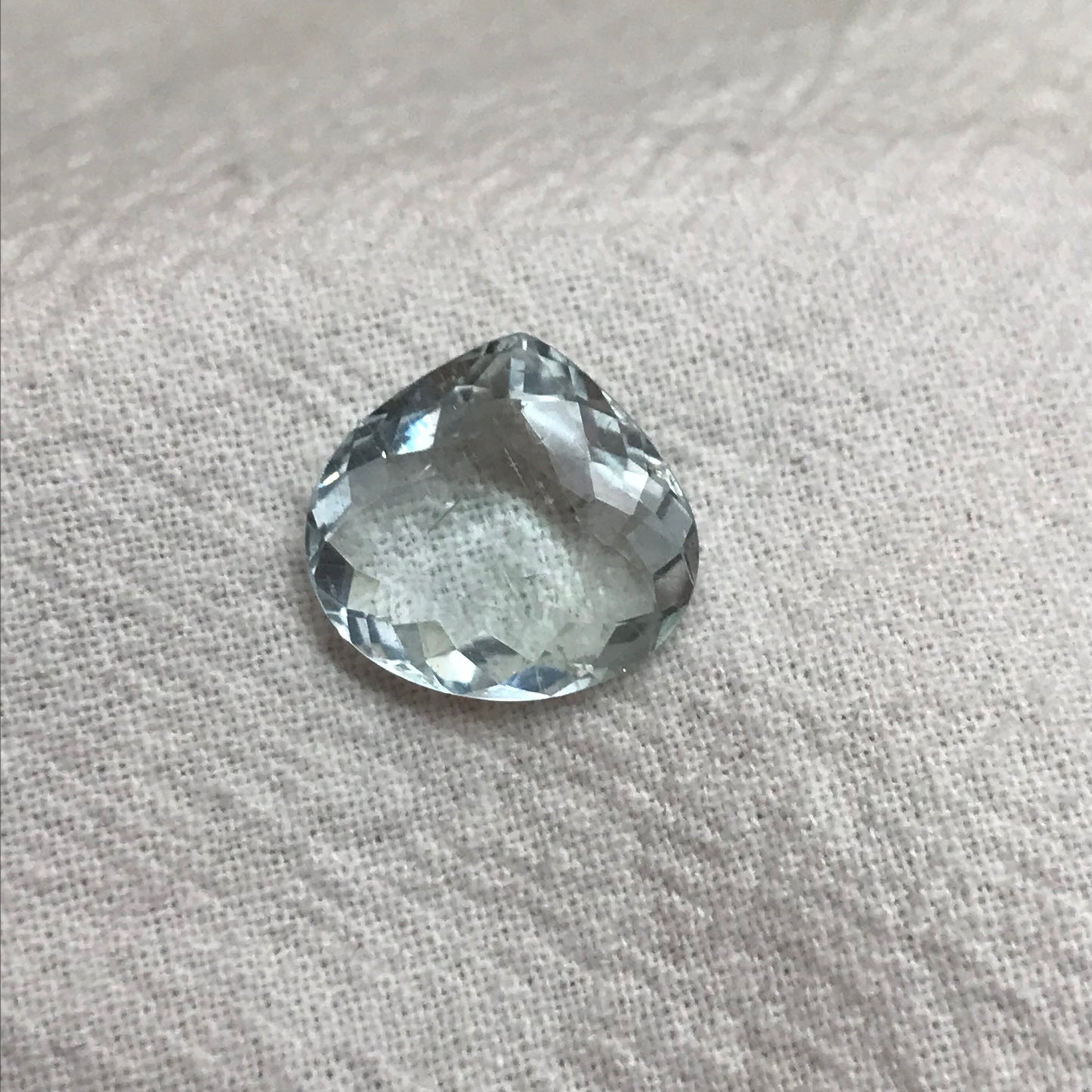 6 carat Aquamarine 14x13mm Fat Pear Cut, Natural Light Blue Aquamarine, Faceted Loose Gem,