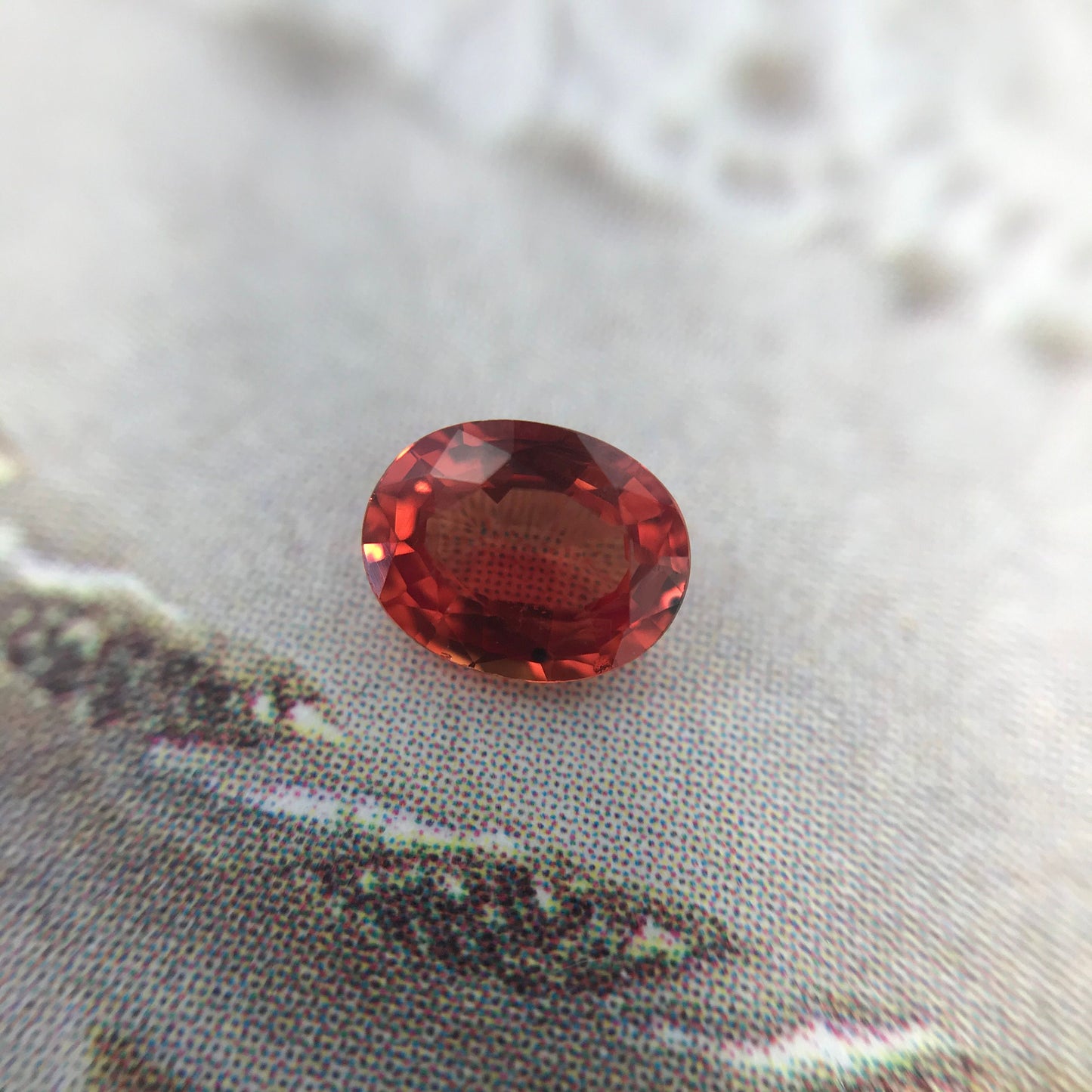 Natural Reddish Orange Sapphire 5x4mm 0.38 Carat Oval Cut Faceted Gem Loose Unmounted Gemstone Earth Mined Beryllium Treated
