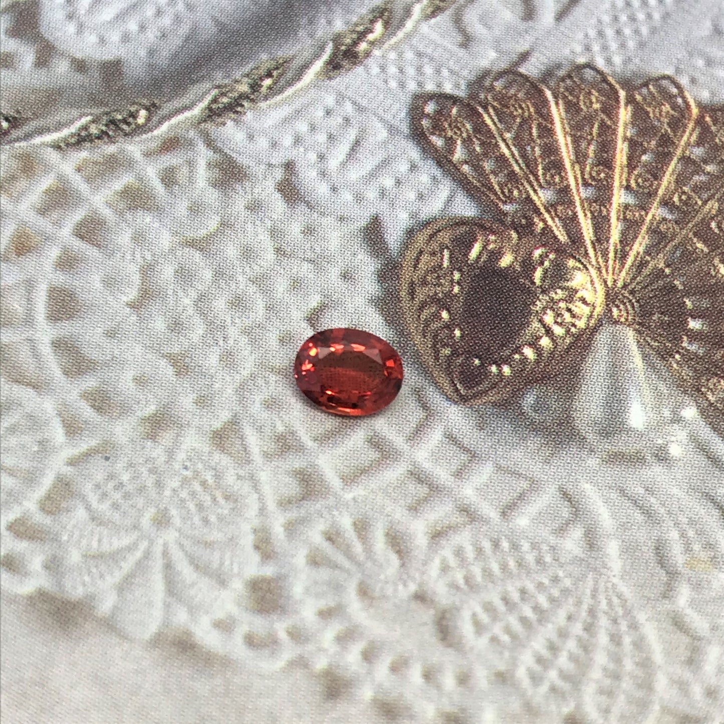 Natural Reddish Orange Sapphire 5x4mm 0.38 Carat Oval Cut Faceted Gem Loose Unmounted Gemstone Earth Mined Beryllium Treated