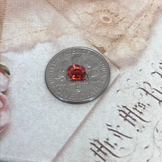 Natural Reddish Orange Sapphire 5x4mm 0.38 Carat Oval Cut Faceted Gem Loose Unmounted Gemstone Earth Mined Beryllium Treated