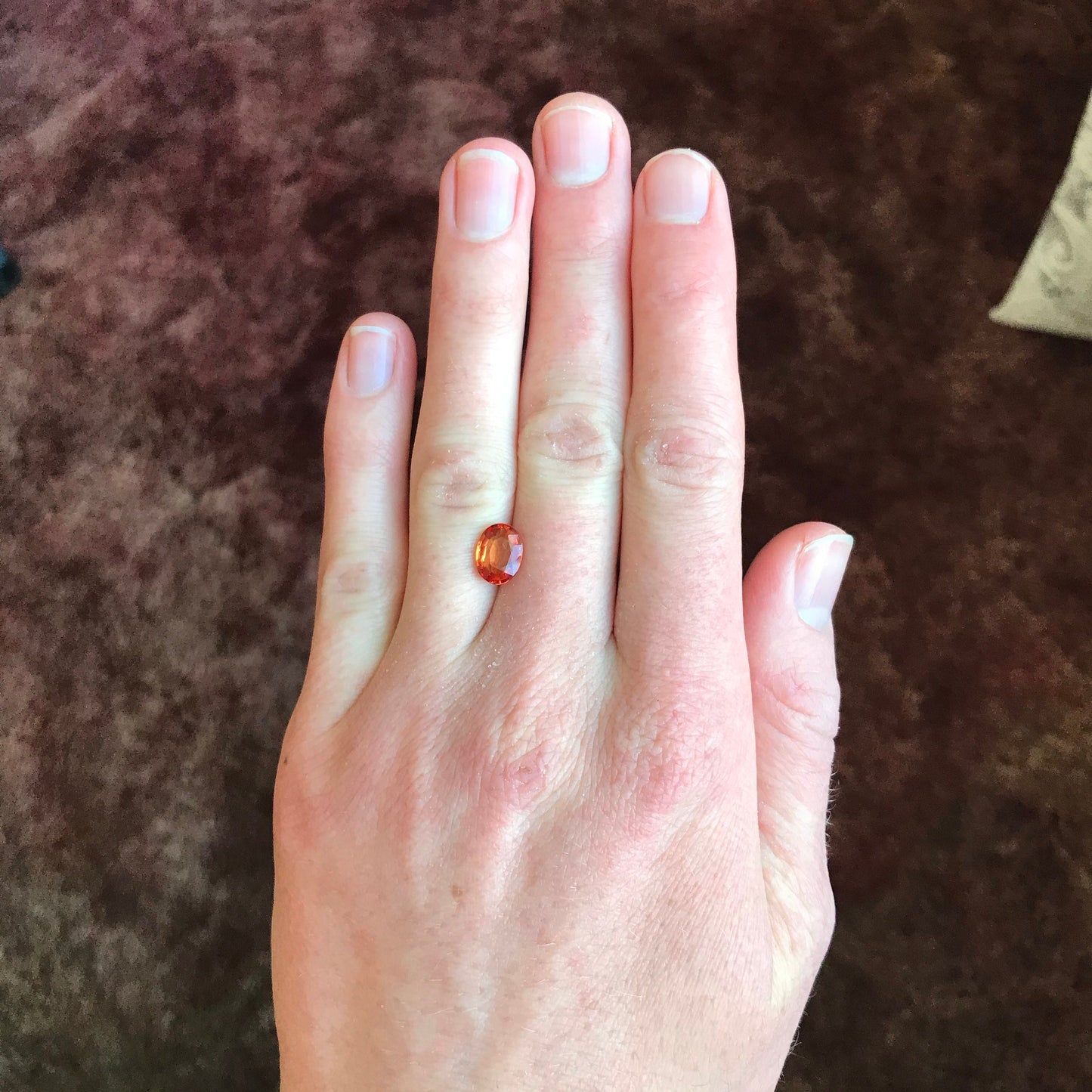 Natural Orange Sapphire 9x6.7mm 1.98 Carats Oval Cut Faceted Gem Loose Unmounted Gemstone Earth Mined Beryllium Treated