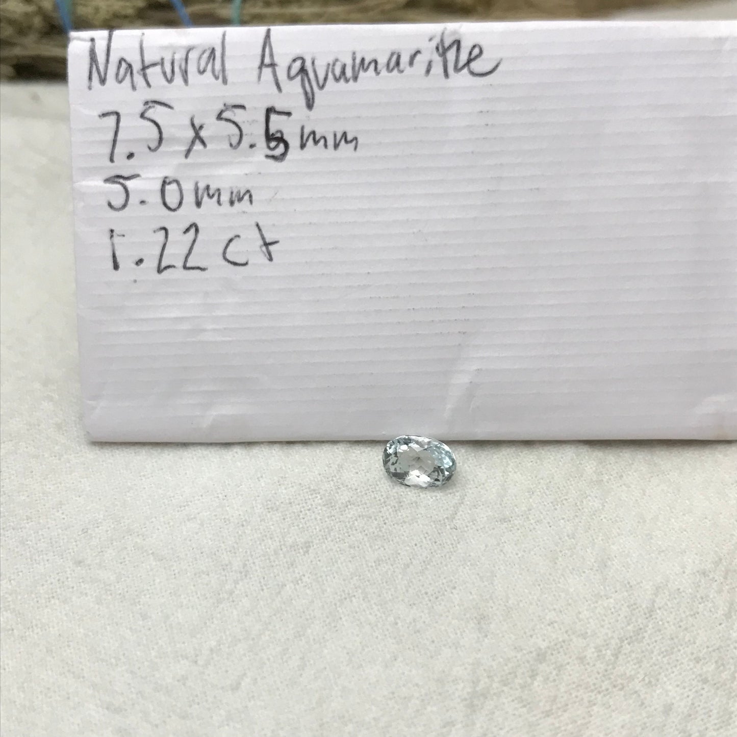 Light Blue Aquamarine 1.22 carat 7.5x5.5mm Oval Cut Natural Light Aquamarine, Faceted Loose Wholesale Gemstone for Jewelry