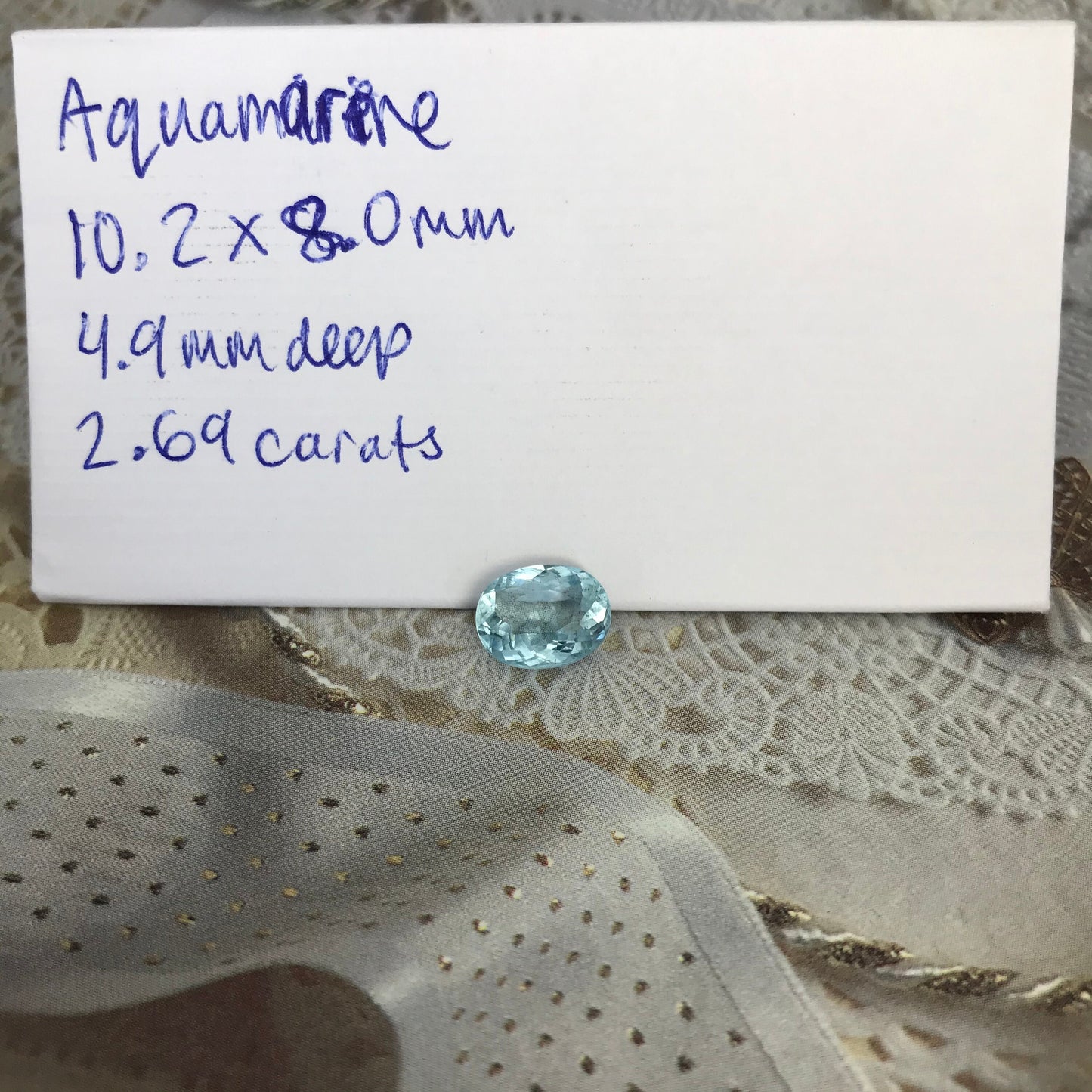 10x8mm Natural Greenish Blue Aquamarine 2.69 carats Light Blue Oval Cut Loose Gem Faceted Gemstone Beryl March Birthstone