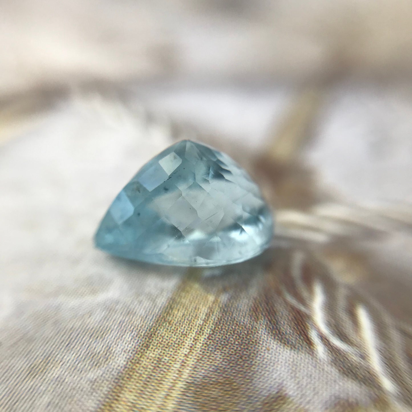 Natural Aquamarine 11x8mm 3.45 carats Light Blue Pear Cut Loose Gem Faceted Gemstone Beryl March Birthstone