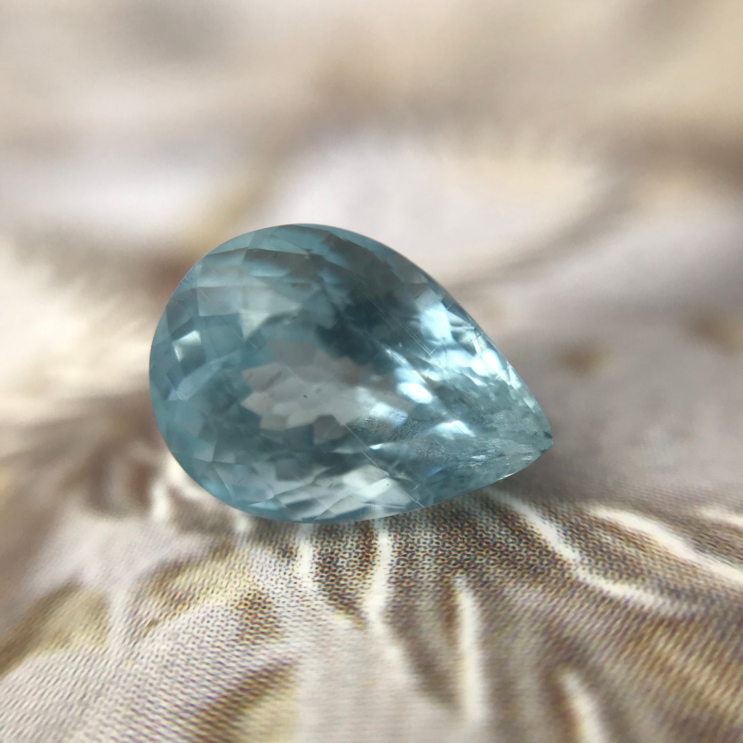 Natural Aquamarine 11x8mm 3.45 carats Light Blue Pear Cut Loose Gem Faceted Gemstone Beryl March Birthstone
