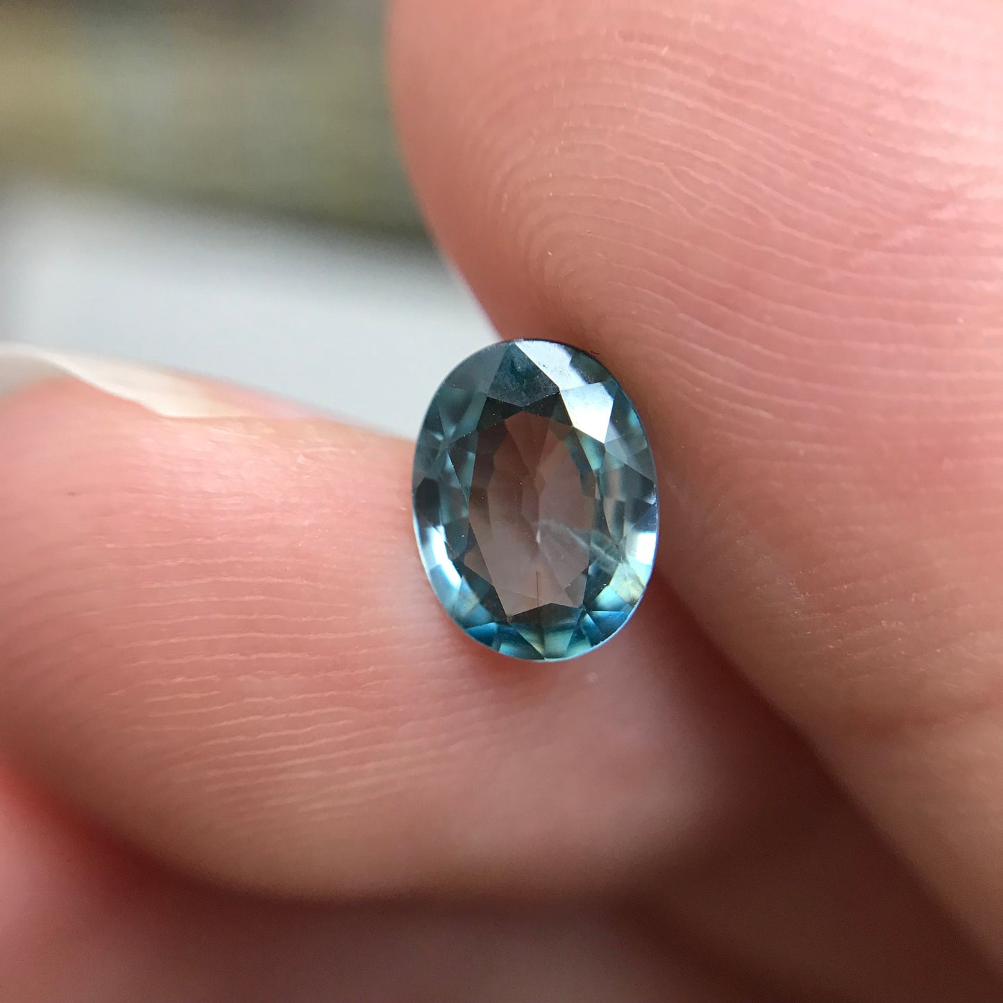 8x6mm Green Blue Zircon 1.65 carat Oval Loose Gemstone Unmounted, Sea Blue Zircon, December Birthstone, Natural Loose Zircon