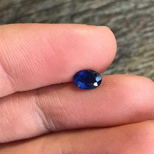 6x4mm Natural Blue Sapphire 0.64 Carat Oval Cut Heated Corundum, Unmounted Gem Faceted Loose Gemstone, US seller