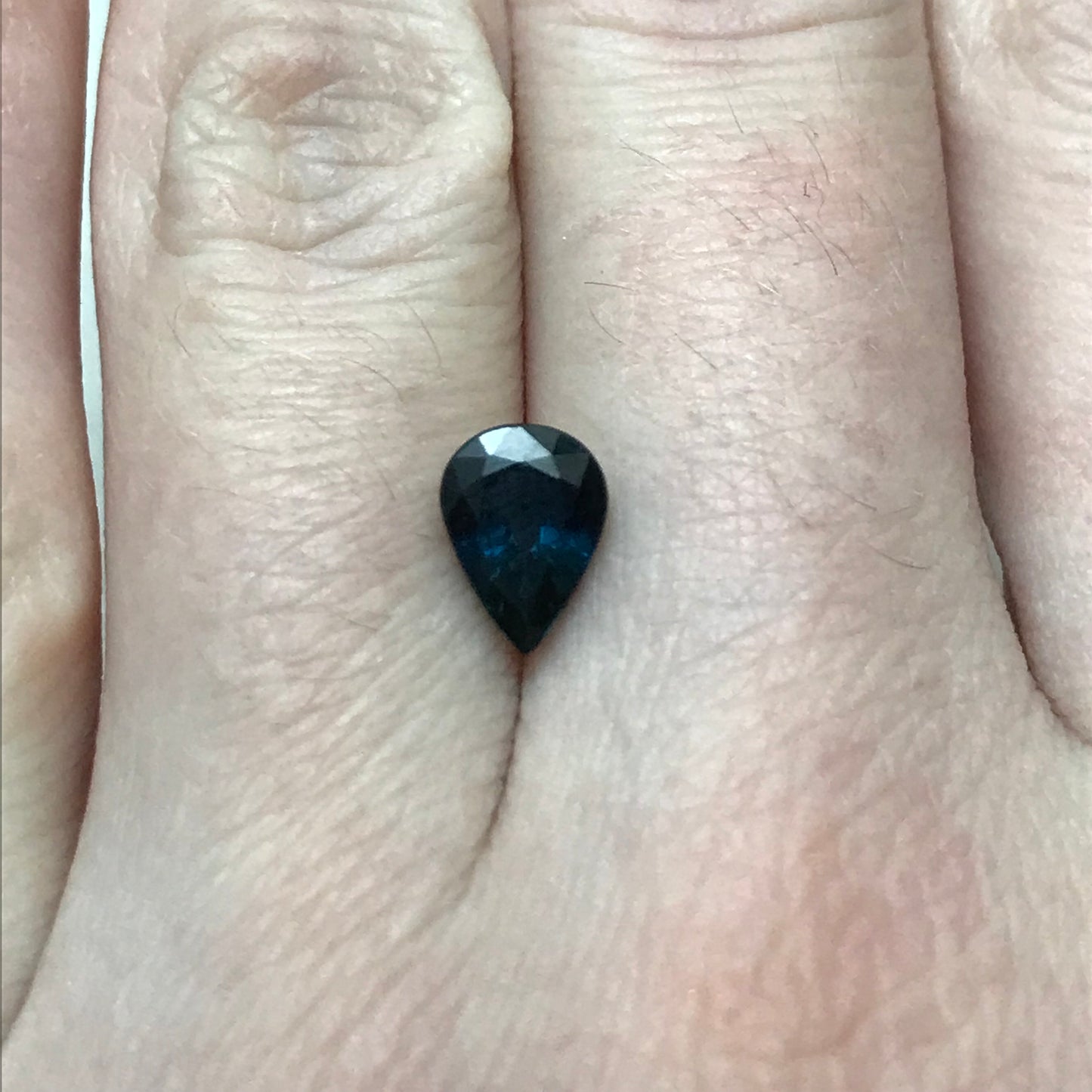Natural Dark Blue Sapphire 8x6mm 1.47 Carat Pear Tear Drop Corundum Very Dark Blue Gem Faceted Loose Unmounted Gemstone Heated Sapphire