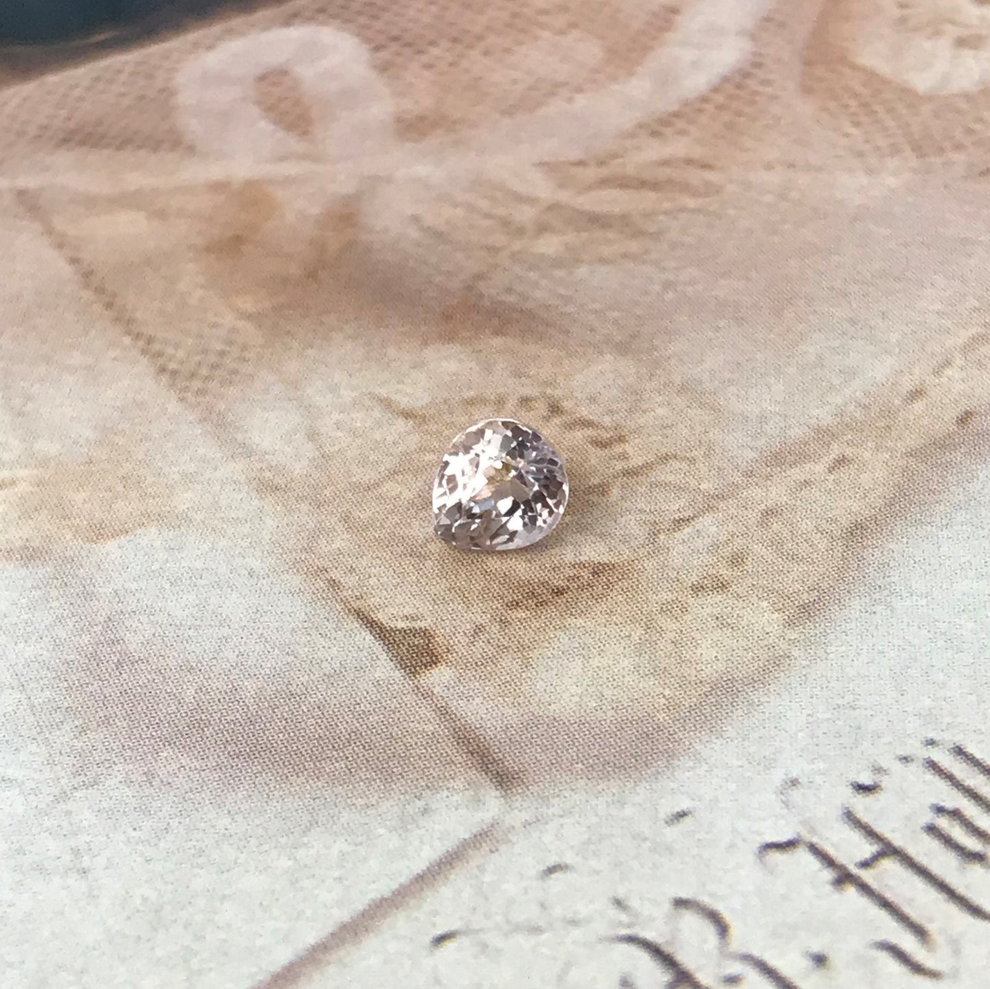 0.73 ct Natural Pink Tourmaline 5.3x4.7mm Faceted Loose Unmounted Gemstone Pear Cut Very Light Pink